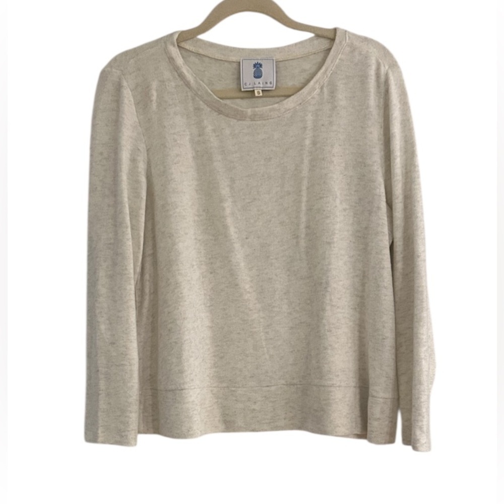 CJ LAING Palm Beach Heathered Gray Soft Crewneck Sweatshirt Size Small